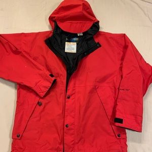 Vintage Outdoor Technology Red Hooded Goretex Rain Jacket Coat

Size Medium